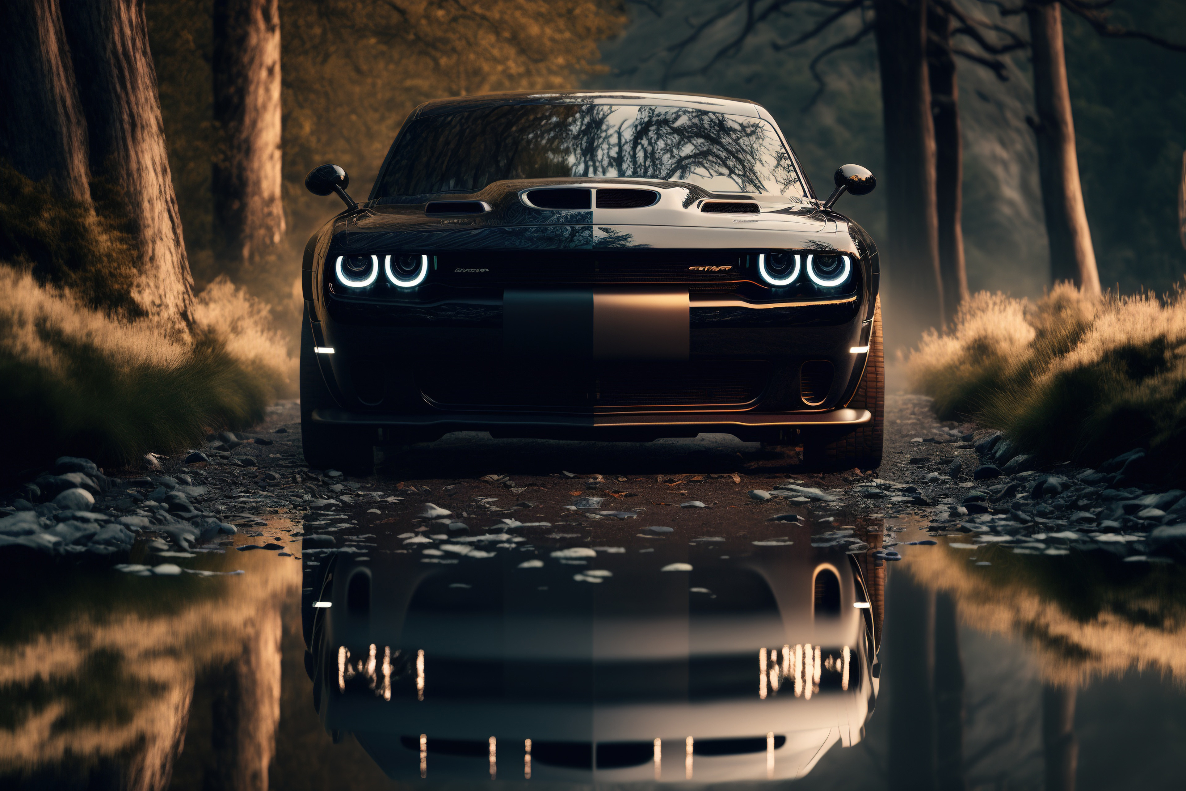 black dodge challenger 4k 1698414069