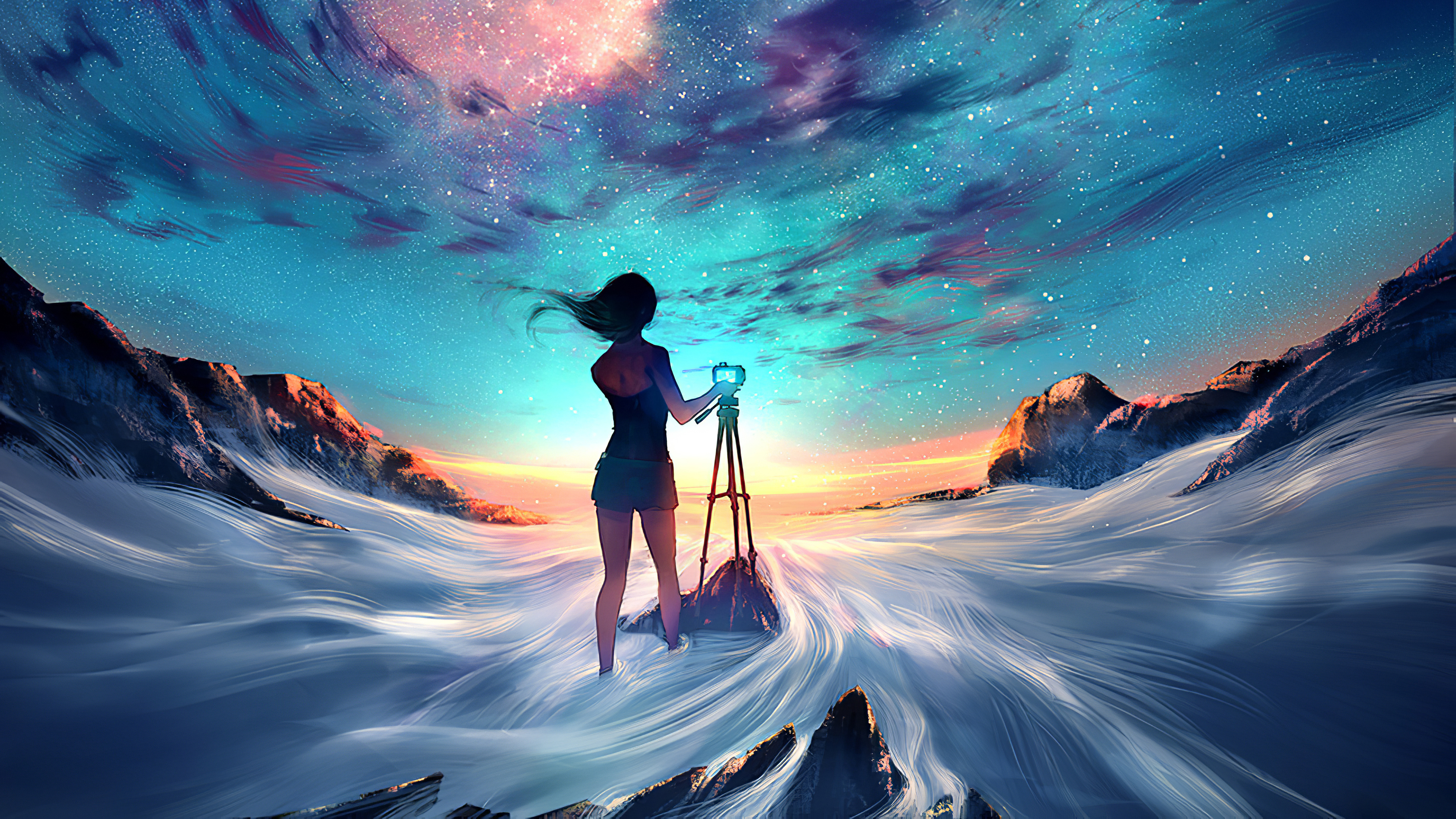 capturing the sky anime girl 4k 1696788259