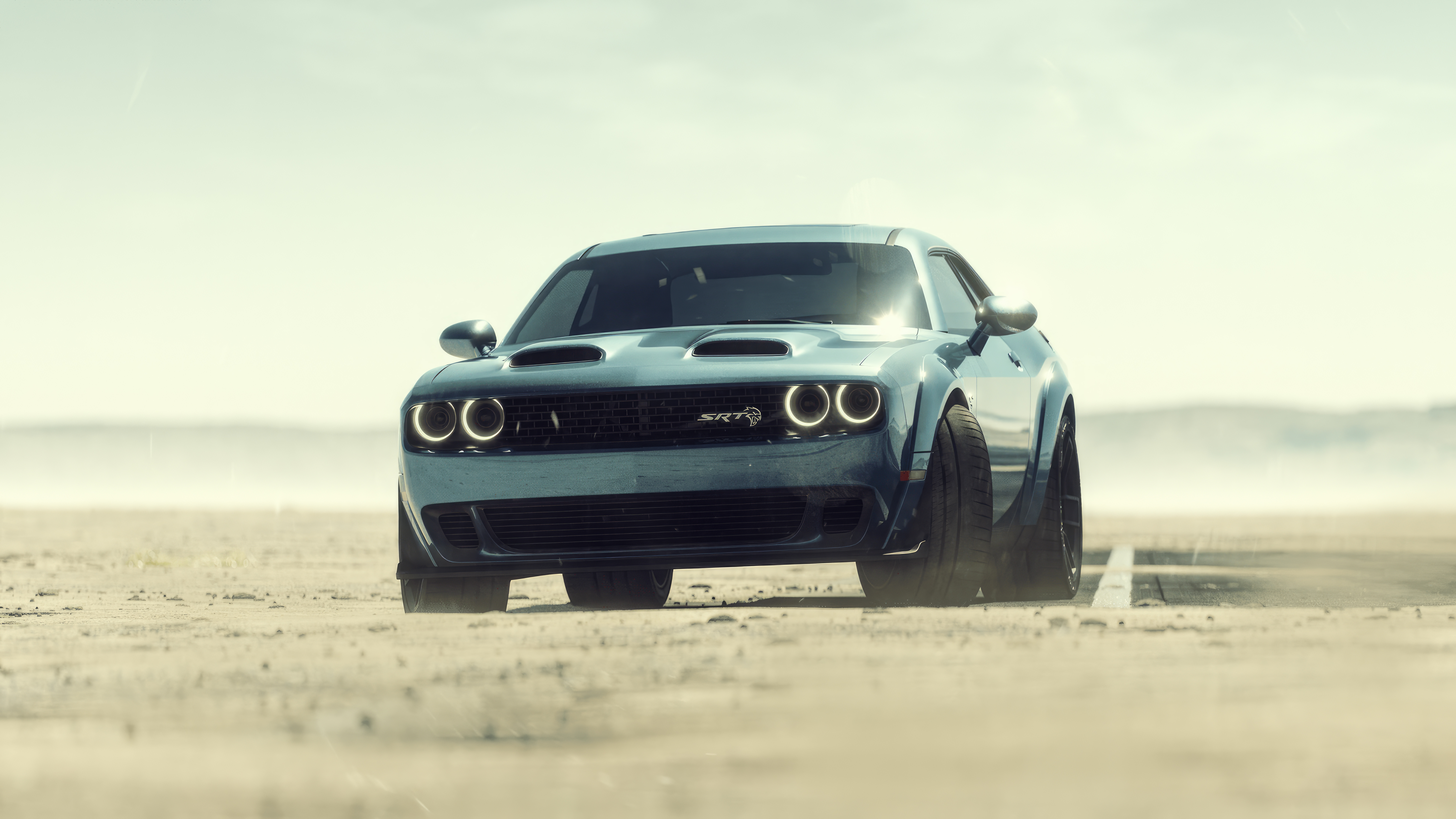 dodge challenger srt hellcat in desert 2023 4k 1698357984