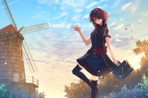 exusiai arknights windmill anime girl 4k 1696788259