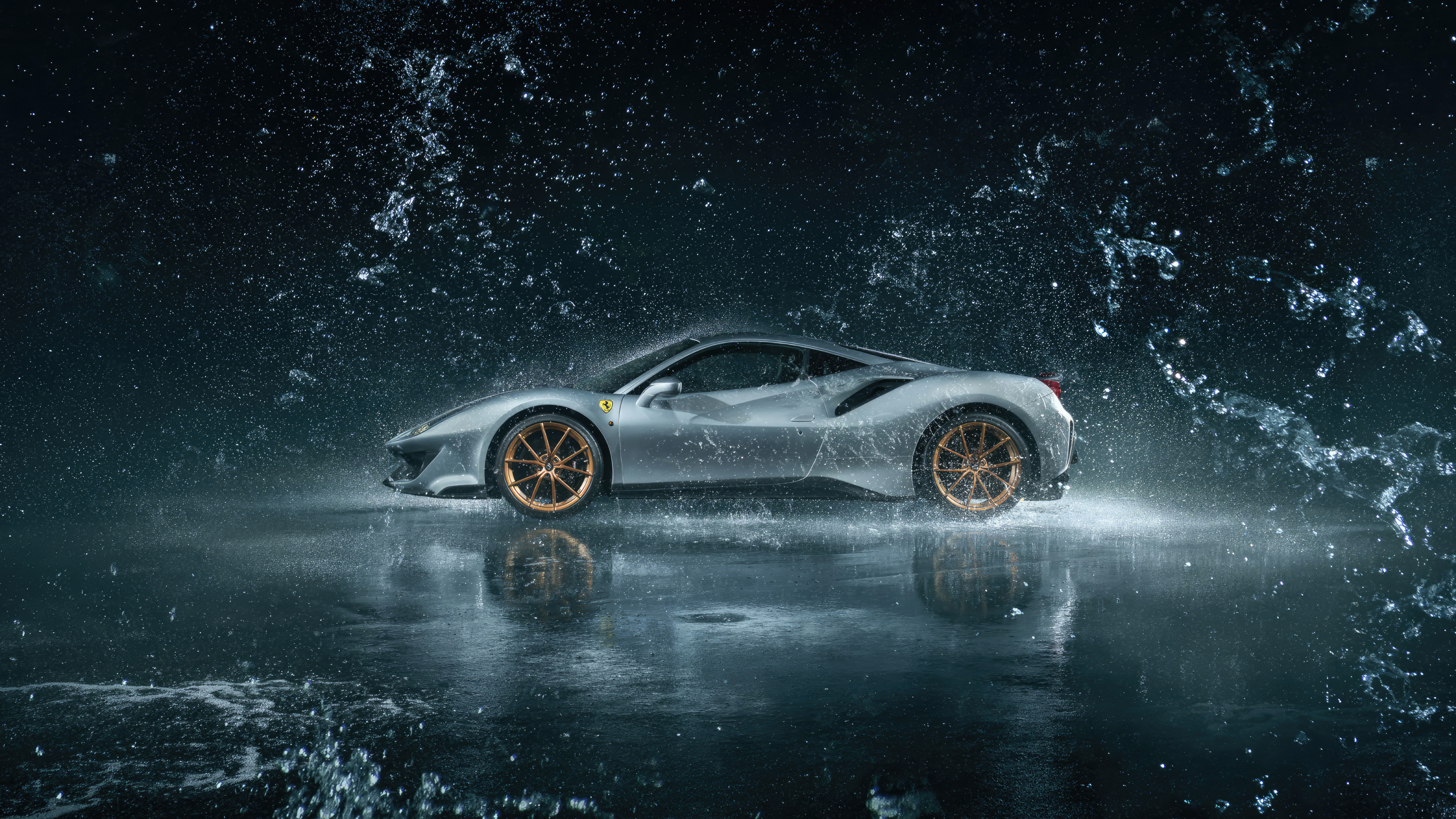 ferrari 488 pista dominates the rainy road 4k 1698228641