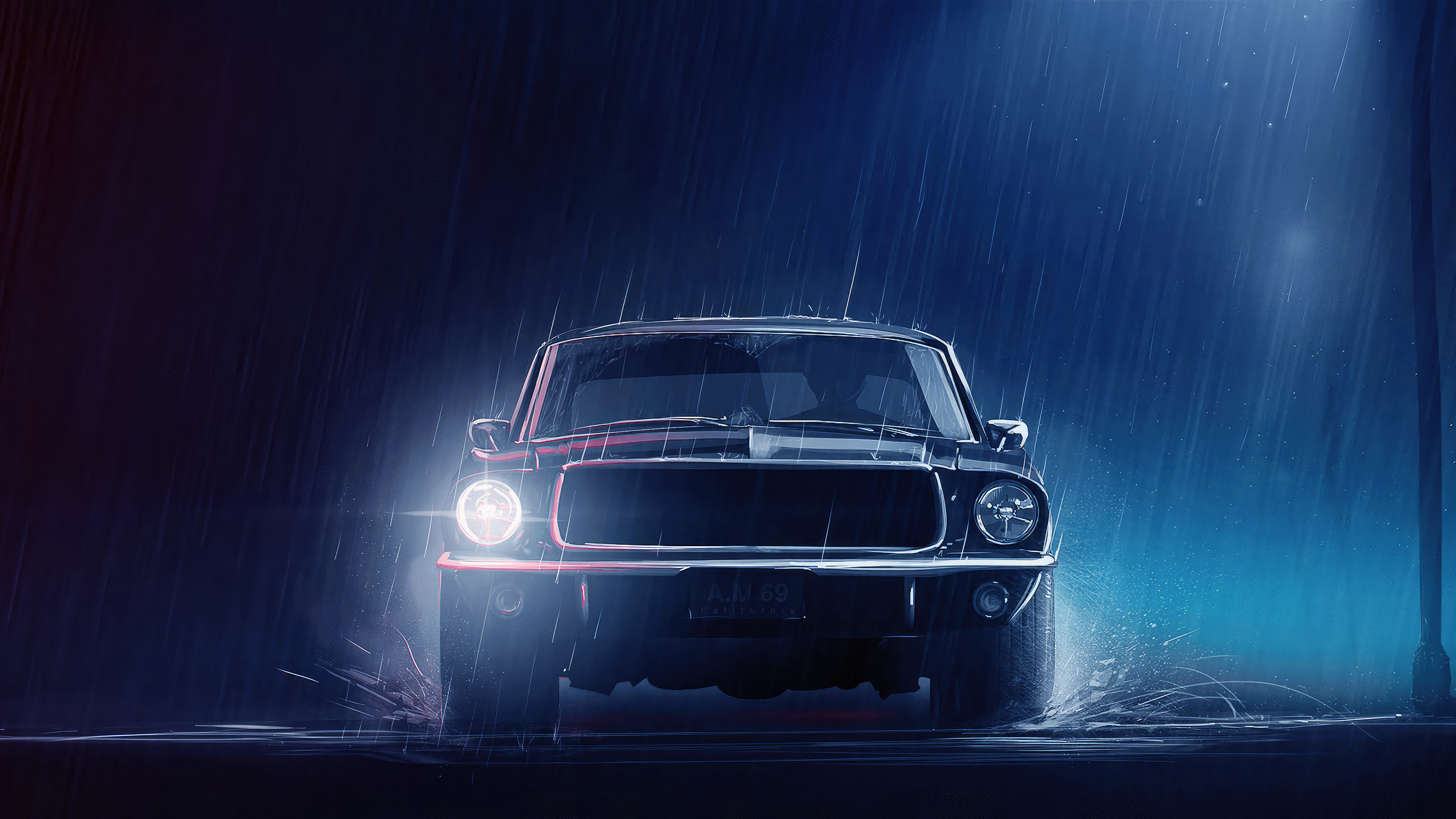 ford mustang black artwork 4k 1697821521