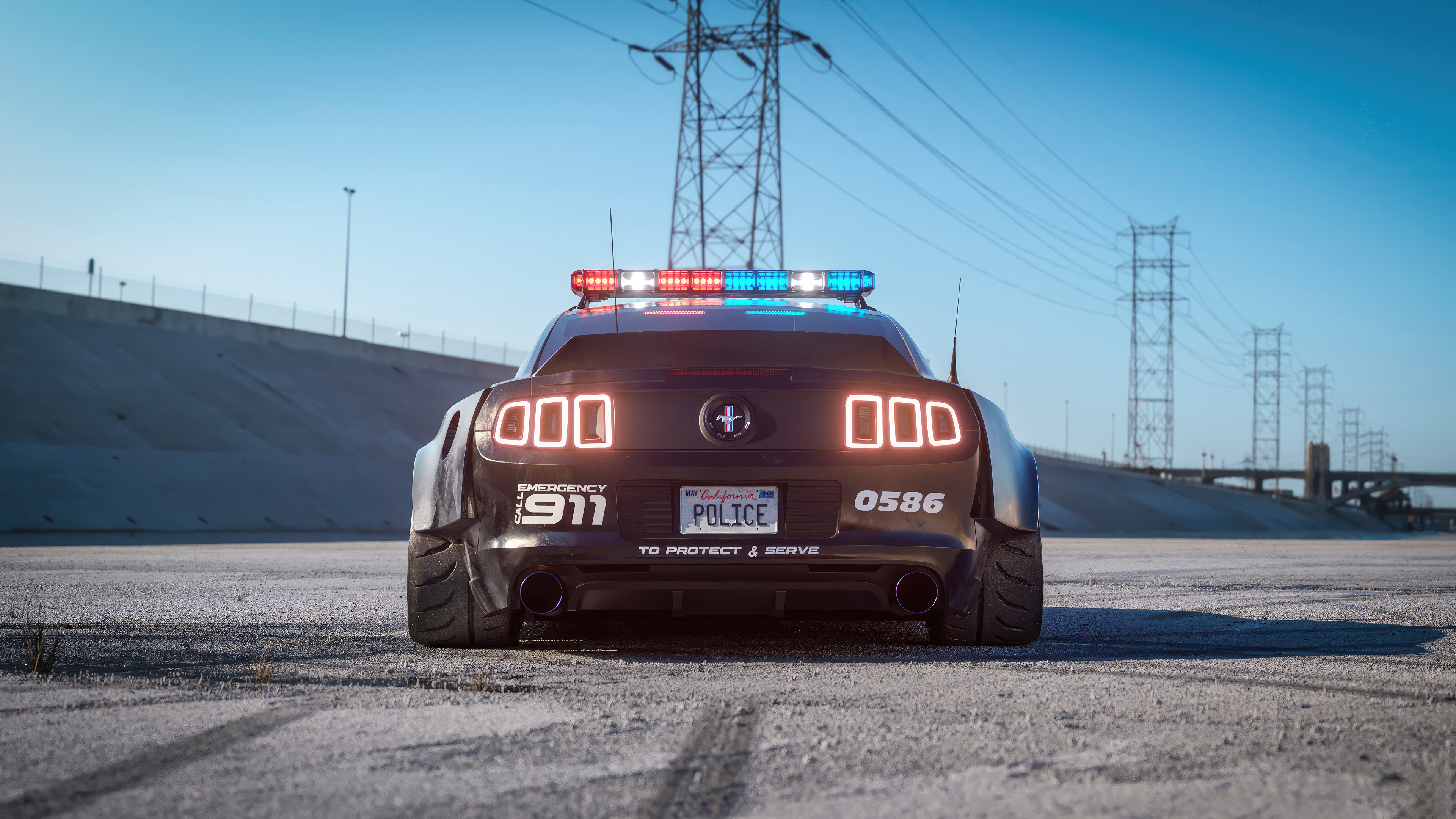 ford mustang police interceptor rear 4k 1698357984