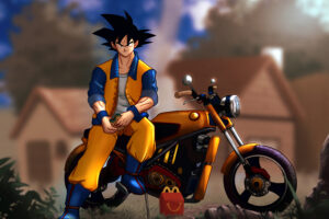 goku sitting on bike anime 4k 1696778083