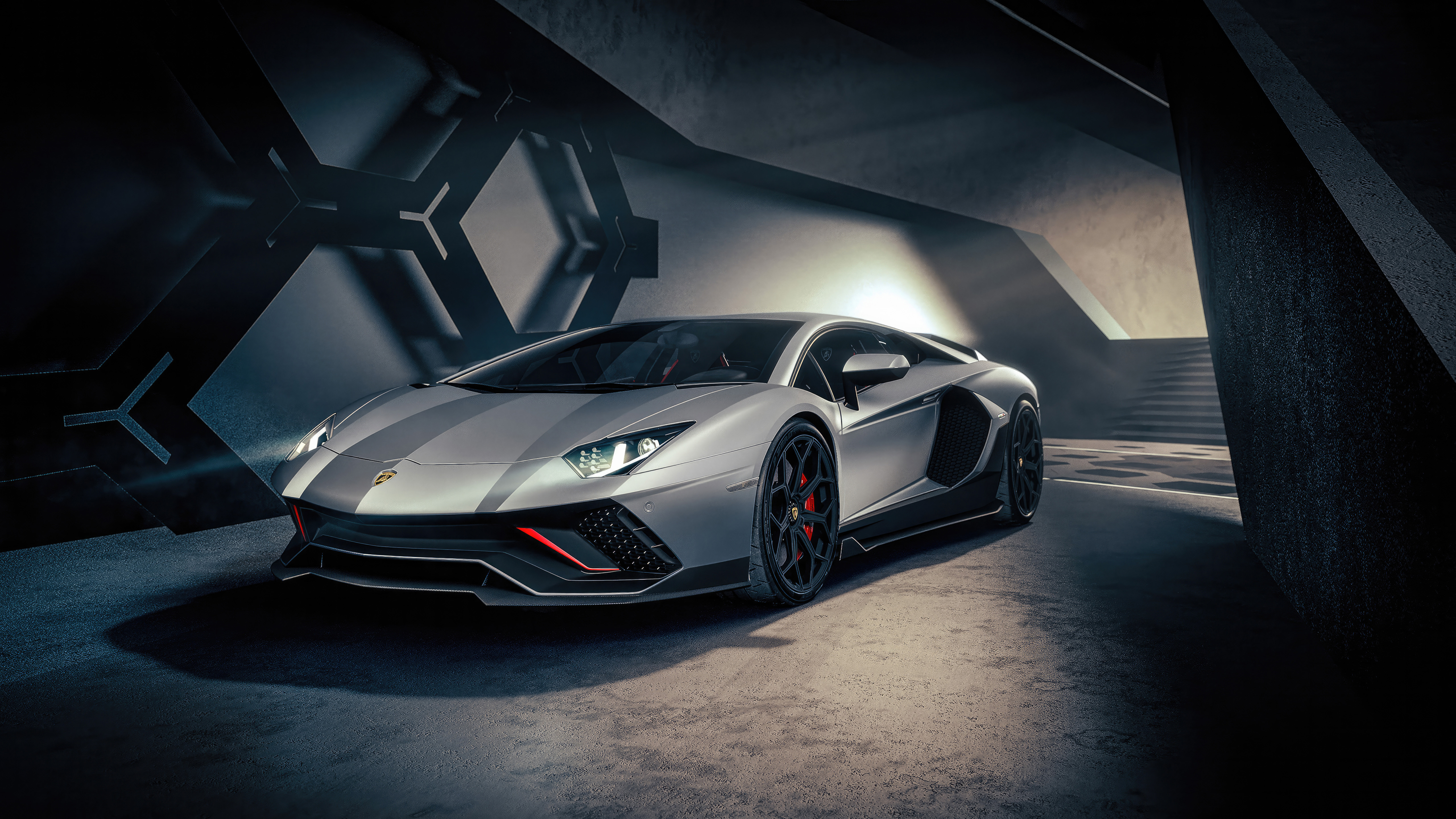 grey lamborghini aventador ultimae dynamic 4k 1697714325