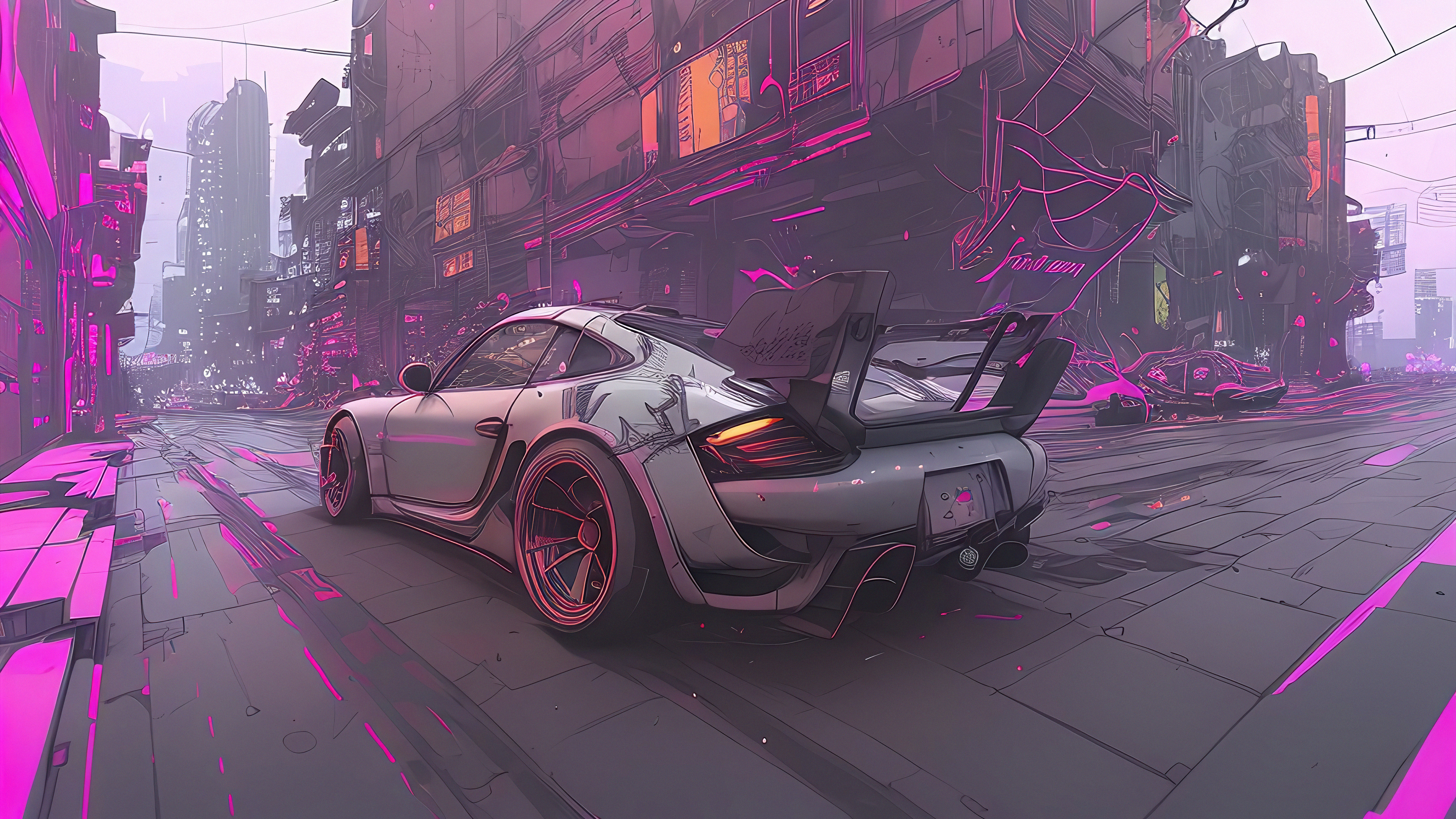 inkpunk porsche car 4k 1698695998