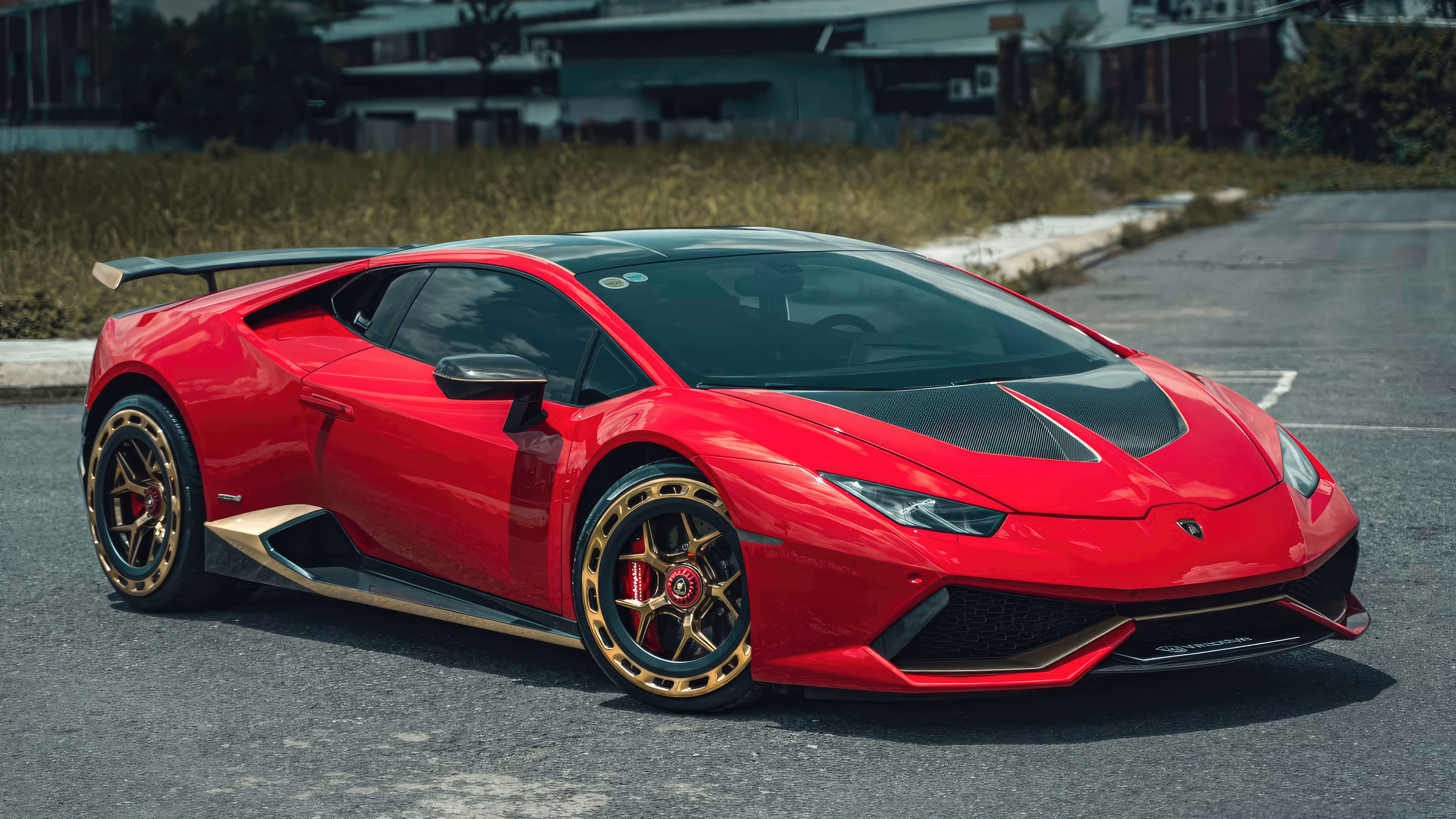 lamborghini huracan red wrap wrapstyle view 4k 1698440946