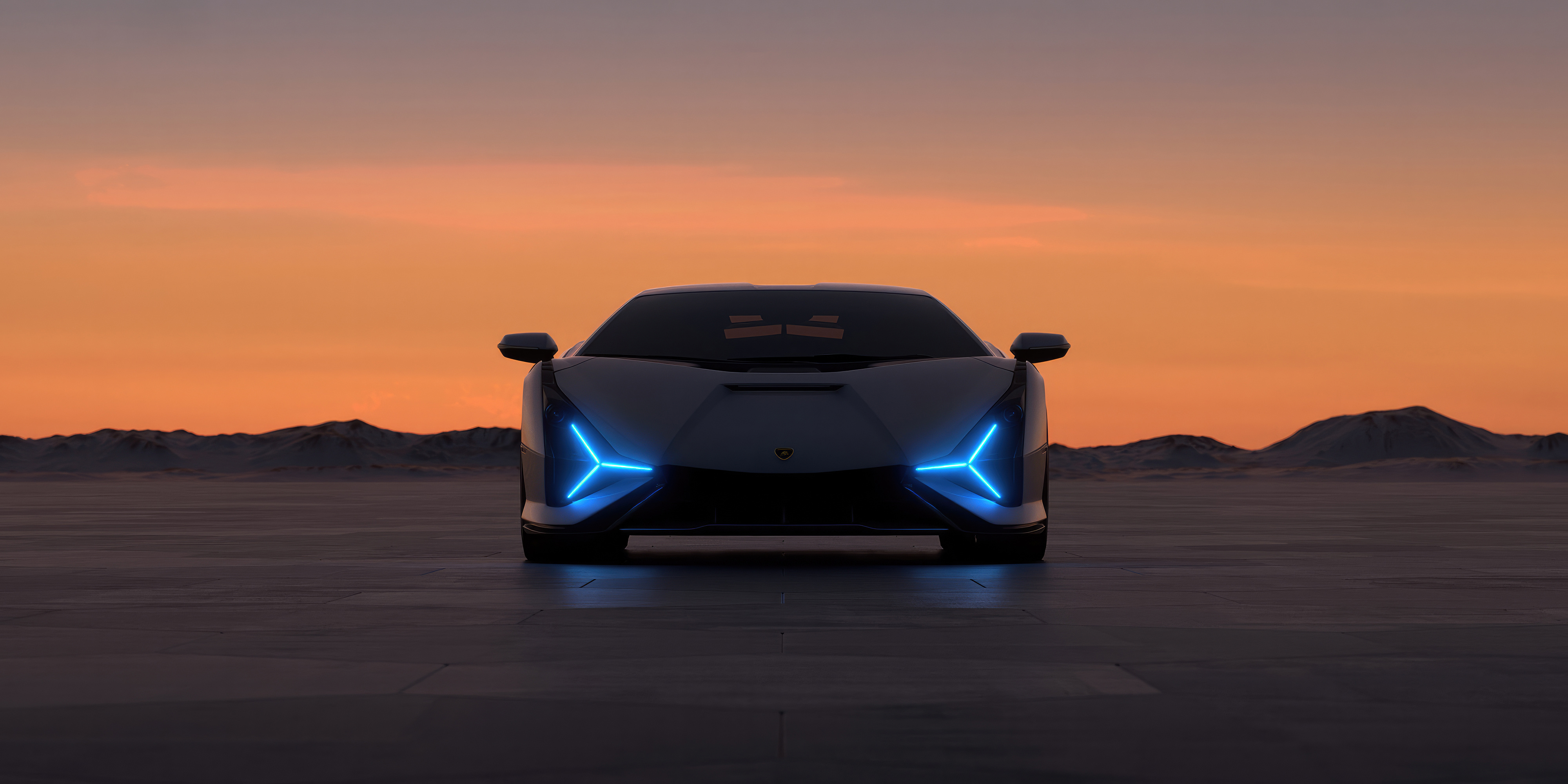 lamborghini sian sunset road 4k 1698402463