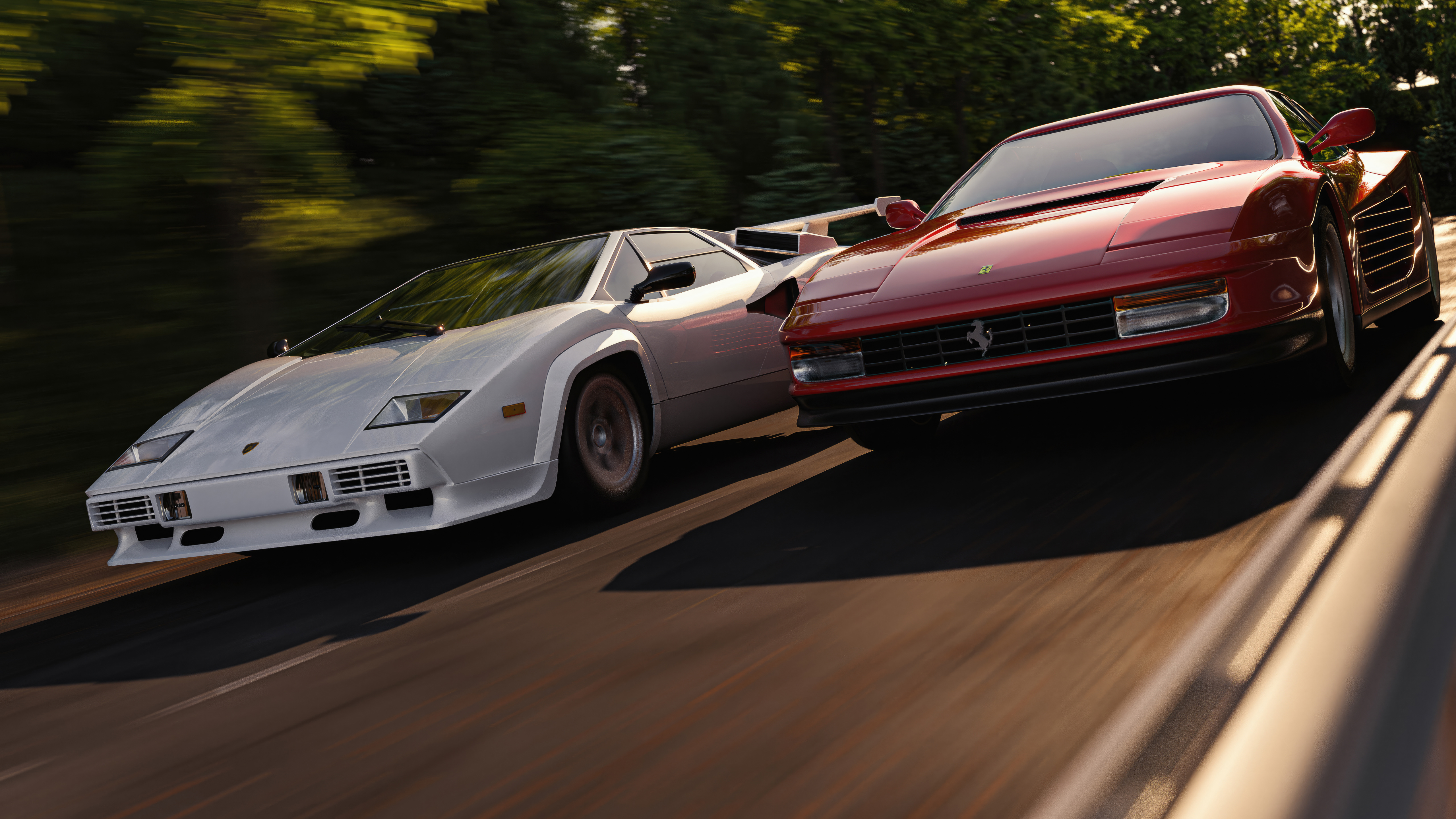 lambroghini countach and ferrari 4k 1698235815