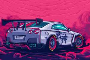 nissan gtr illustration 4k 1697929730