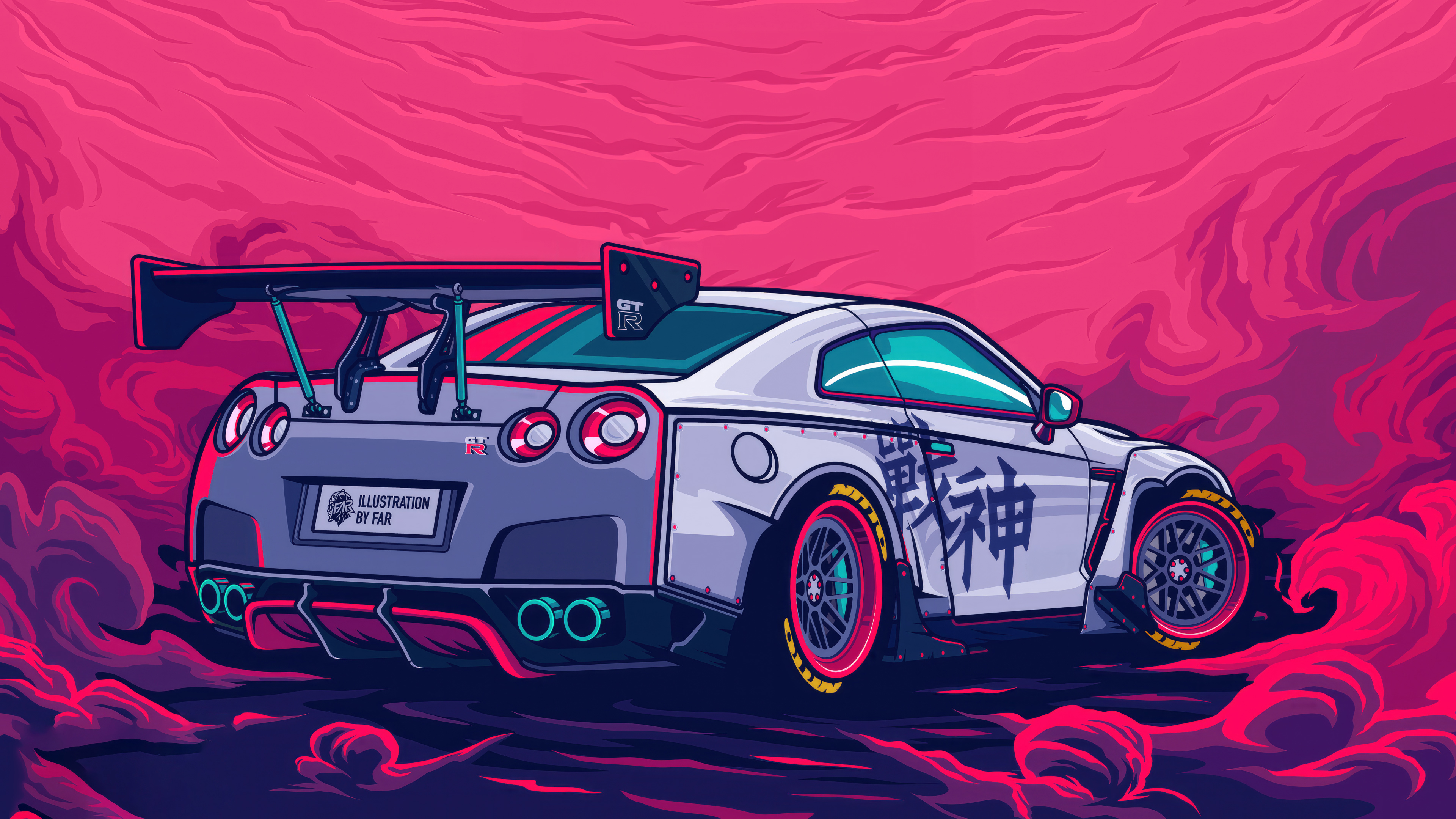 nissan gtr illustration 4k 1697929730