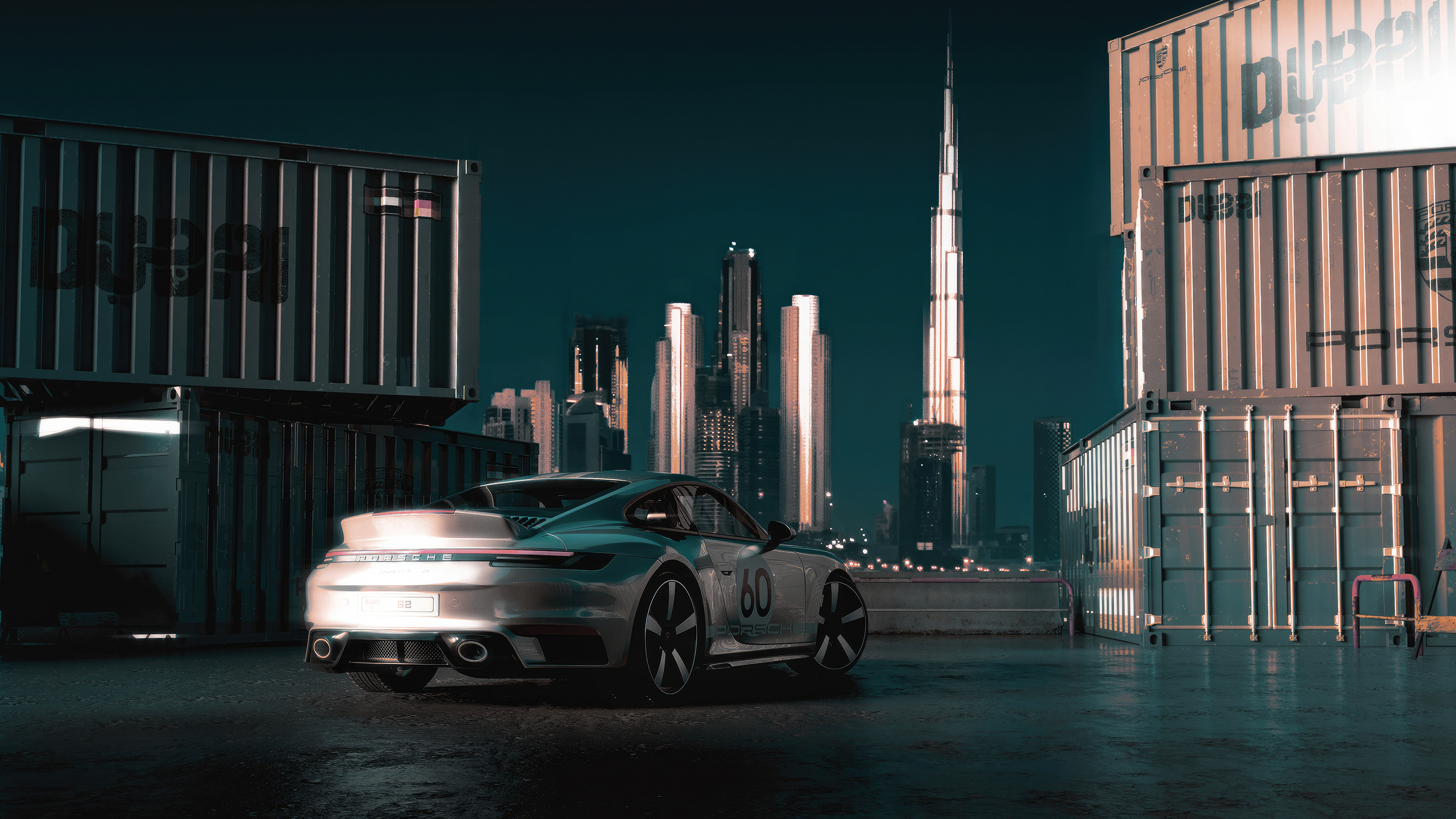 porsche 918 in dubai rear 4k 1698357984