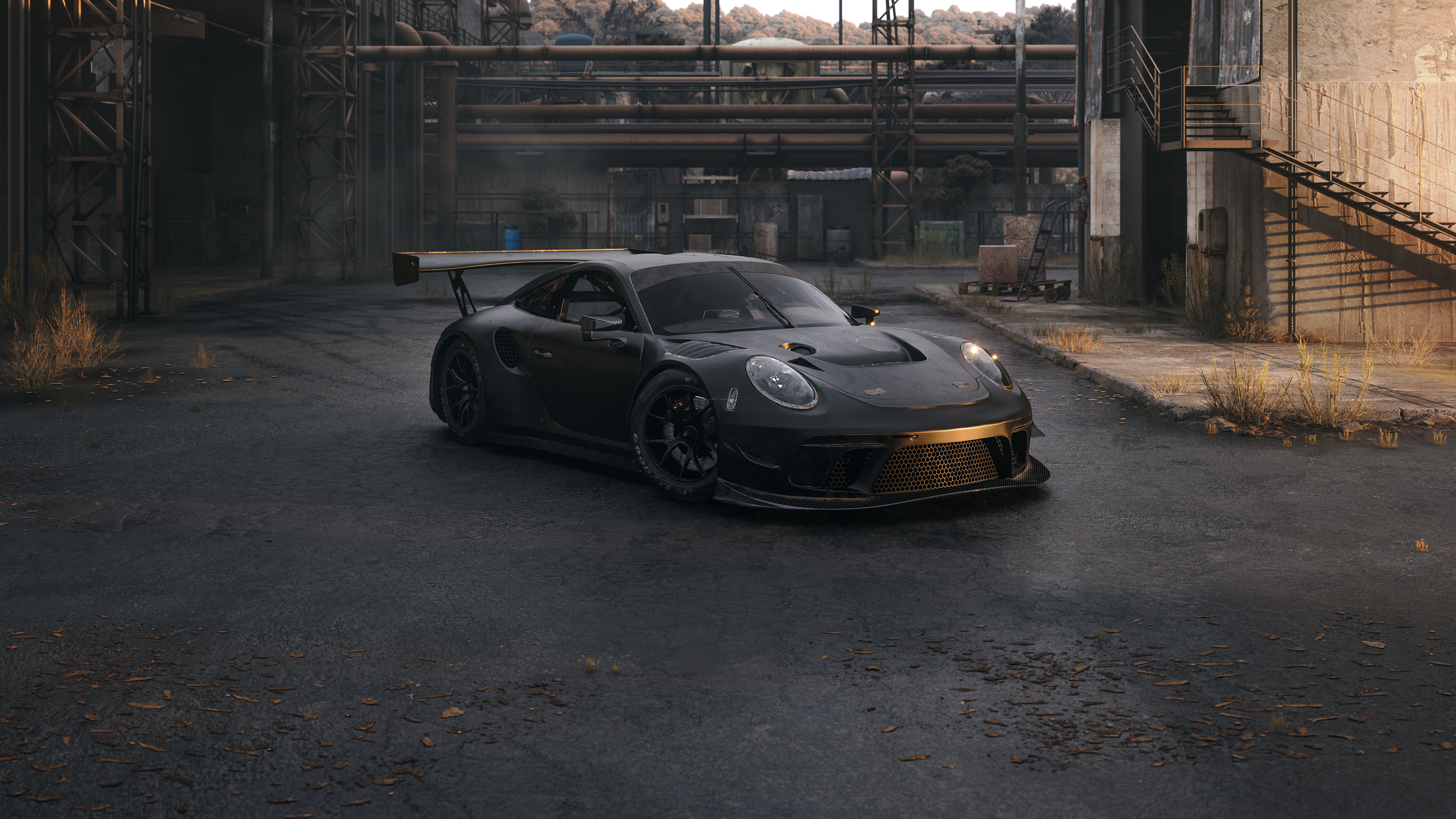 porsche gt warehouse car 4k 1698698922