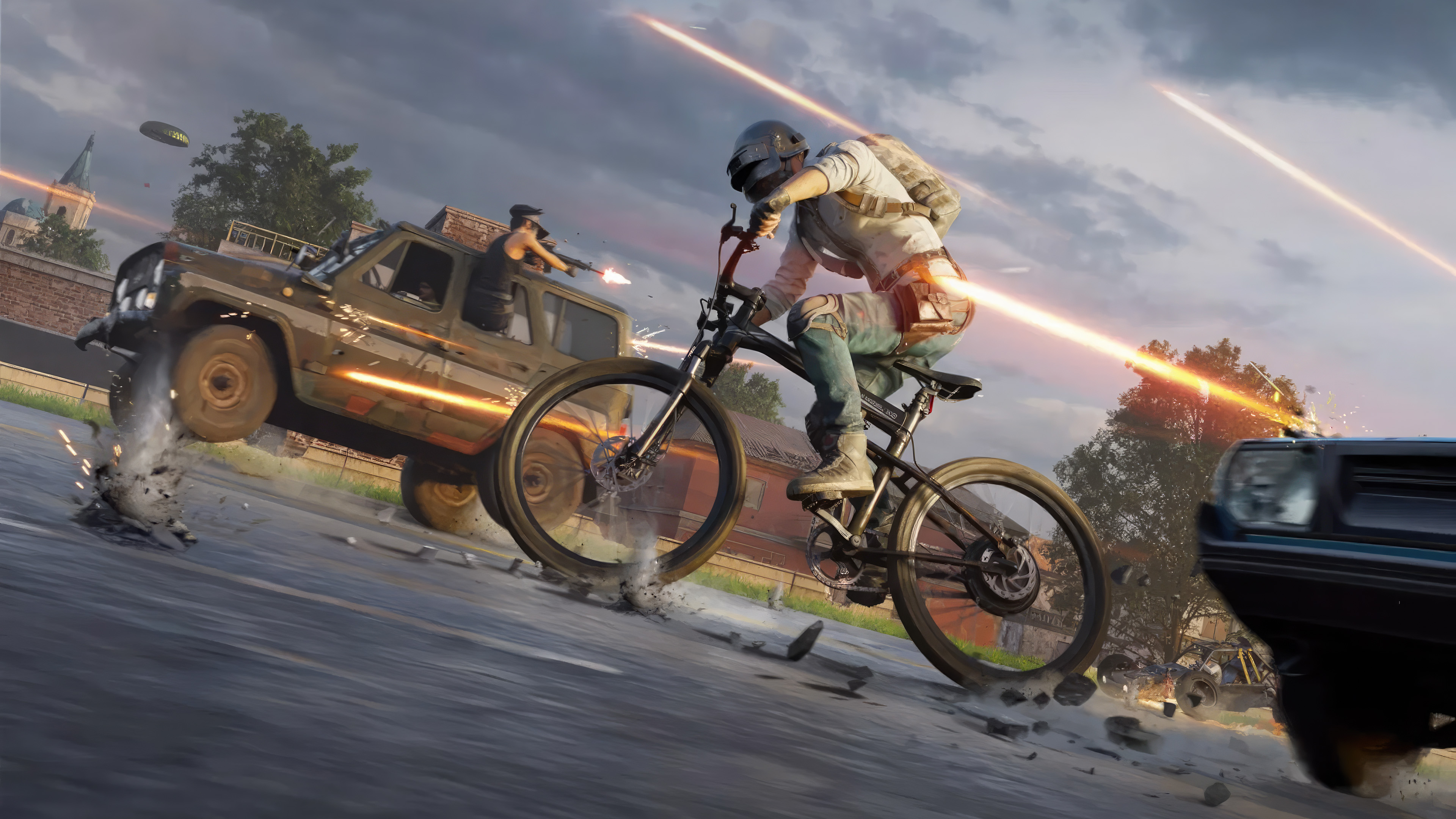 pubg helmet guy on bicycle 2023 4k 1698783780