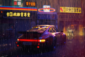 rainy night porsche 1698357984