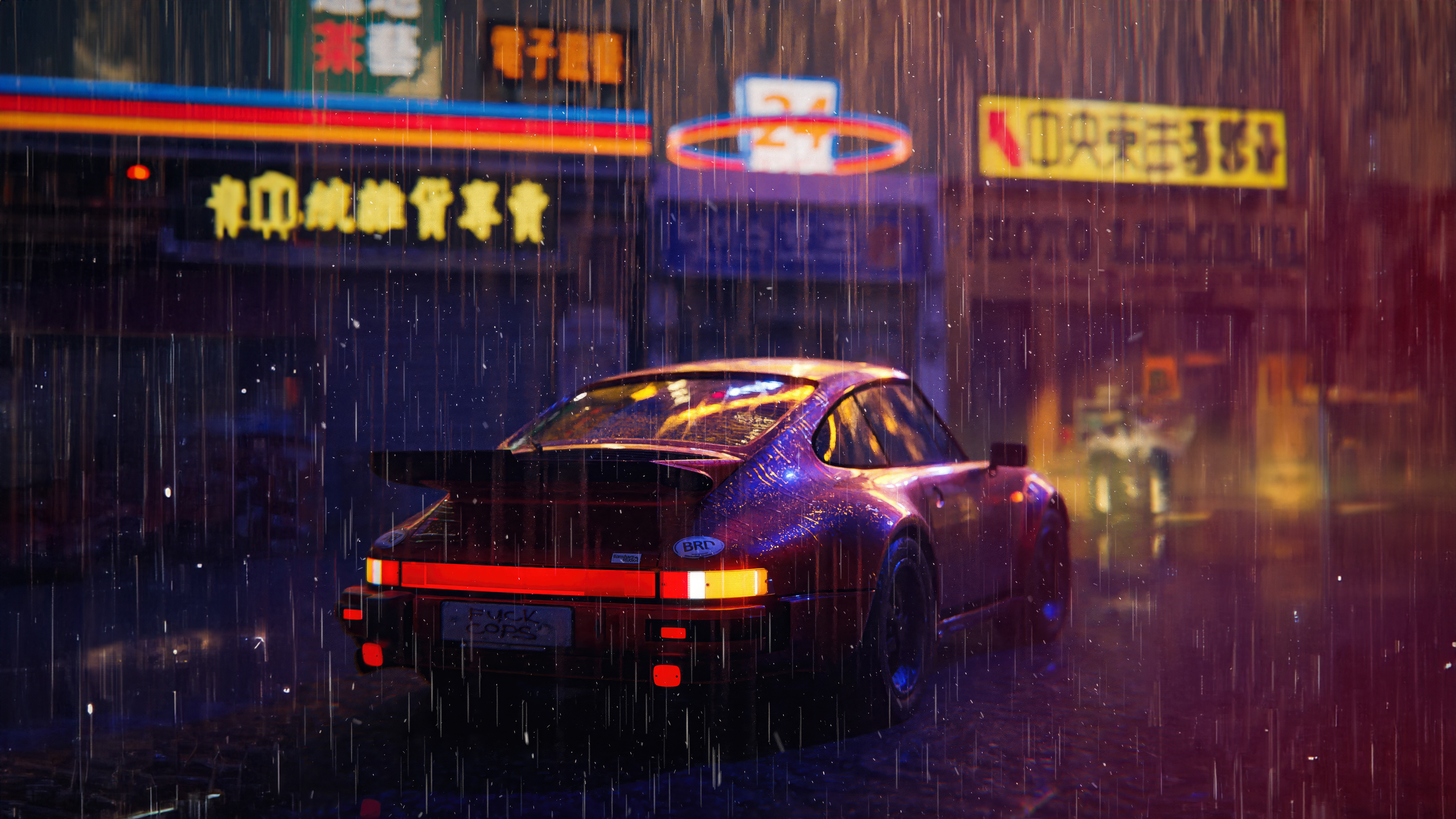 rainy night porsche 1698357984