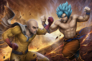 saitama vs goku anime 4k 1696923219