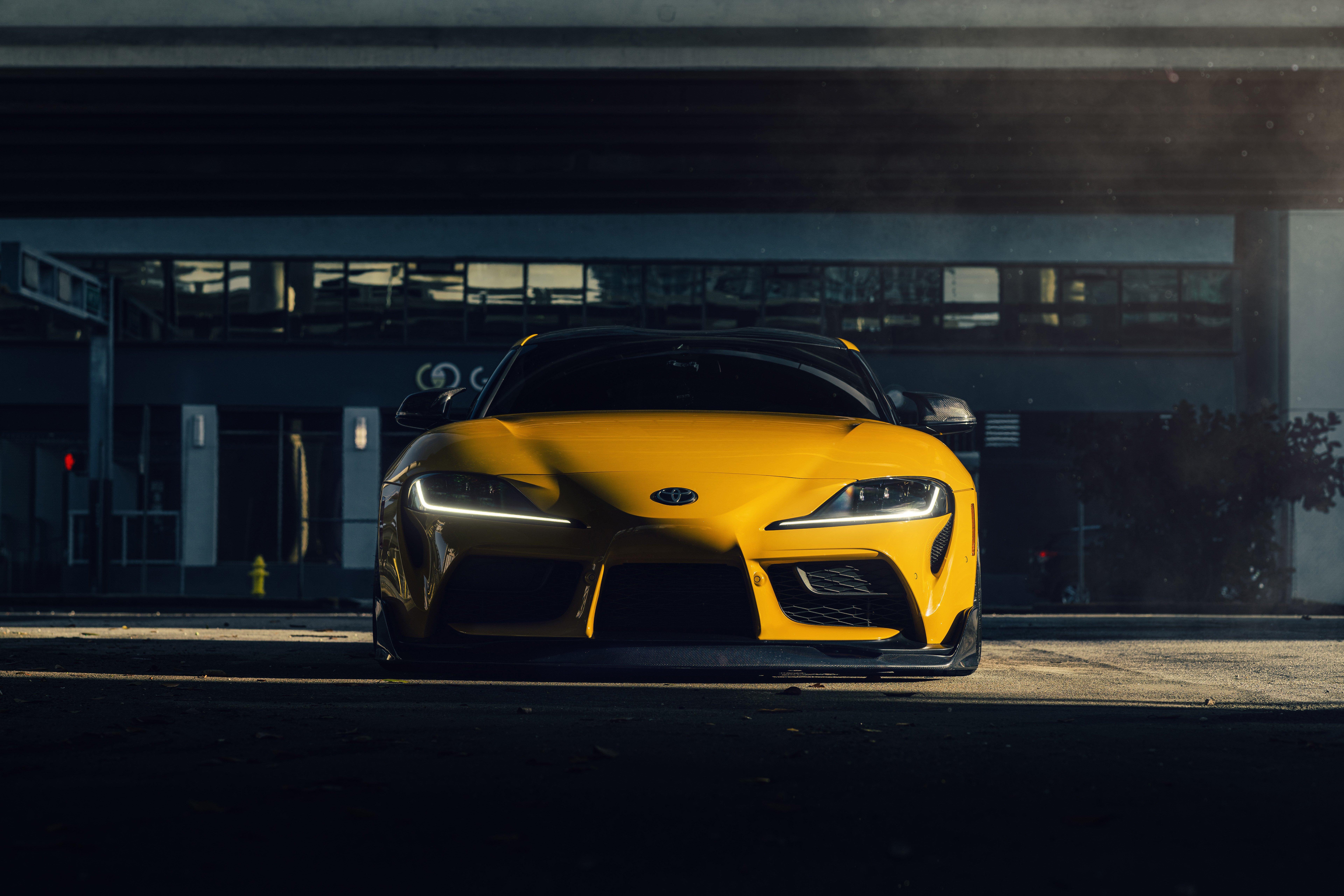 supra dt yellow vossen bagged car 4k 1698607611