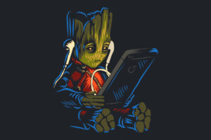 baby groot listening to music qi.jpg