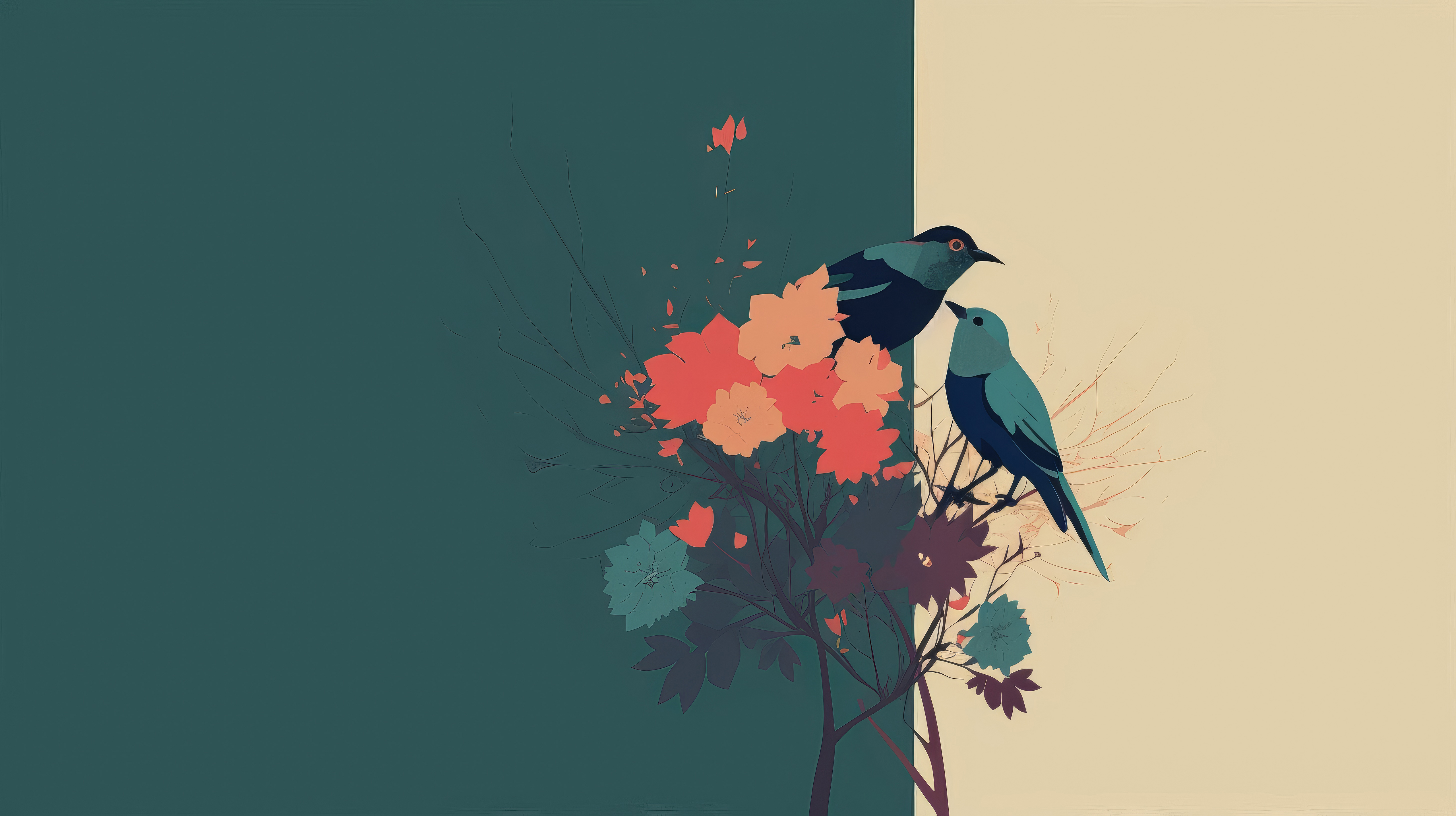 birds hanabushi flowers cn.jpg