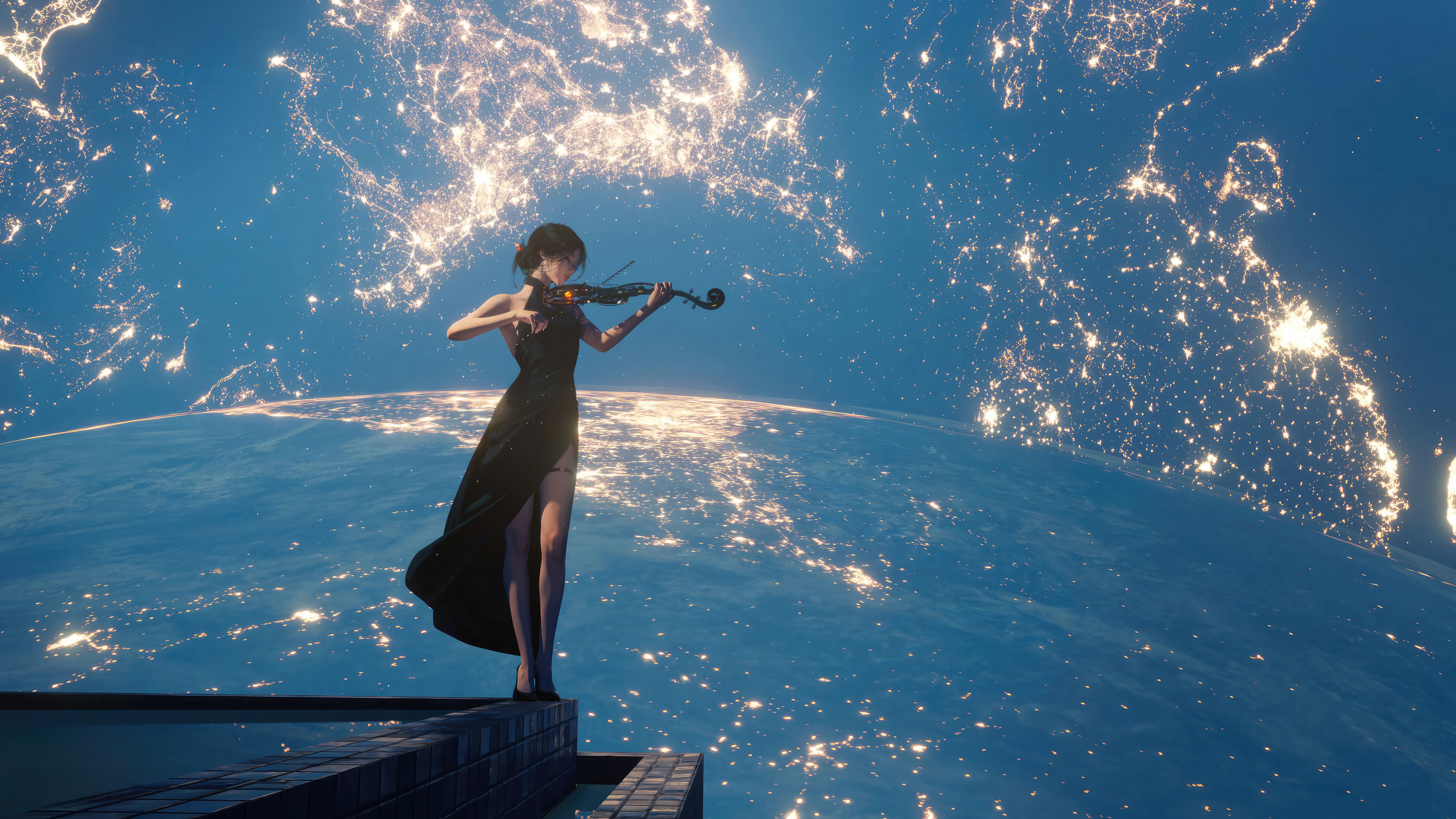 girl playing violin in space 4k ss.jpg