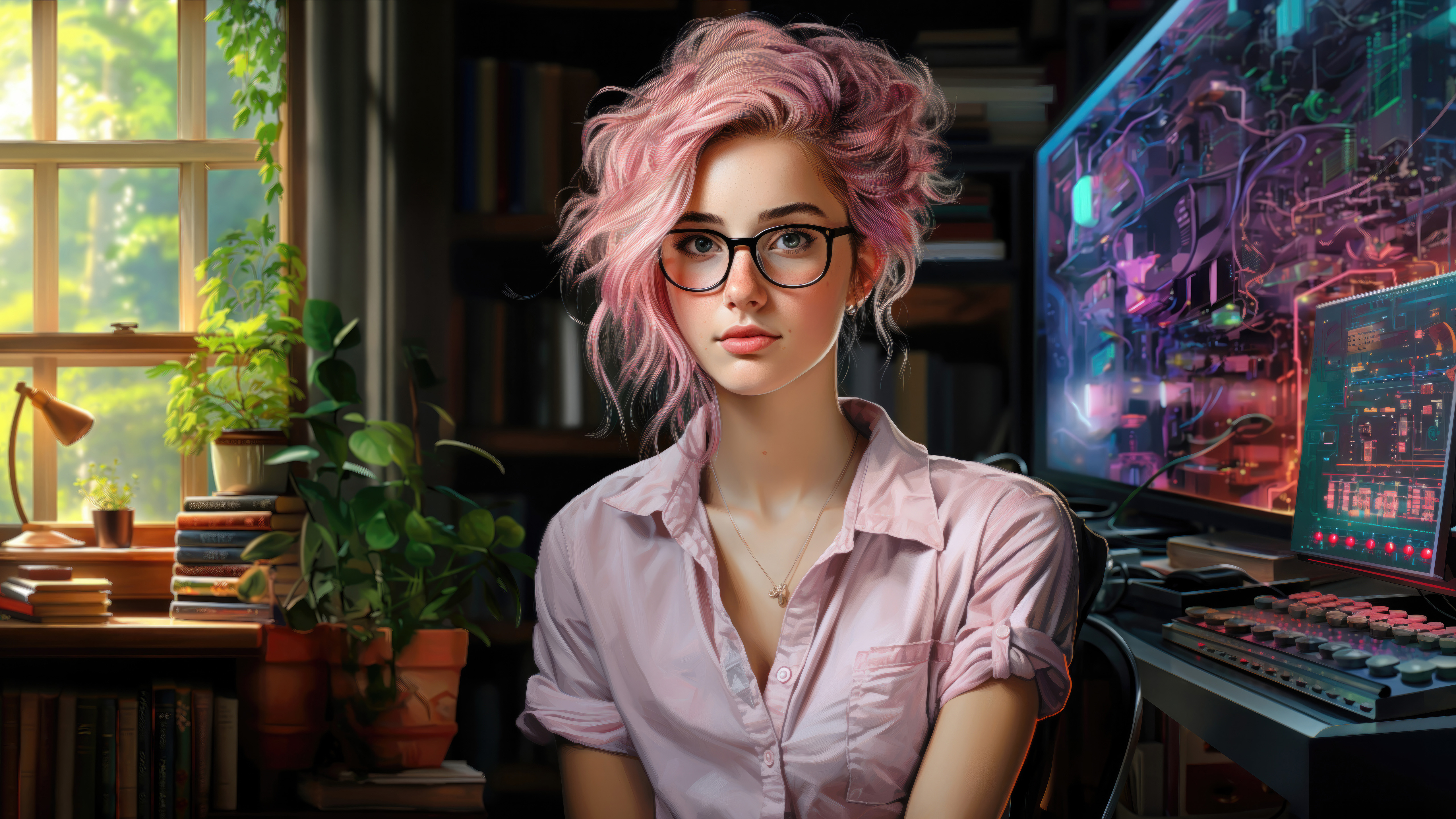 pink haired girl with glasses at home office sq.jpg