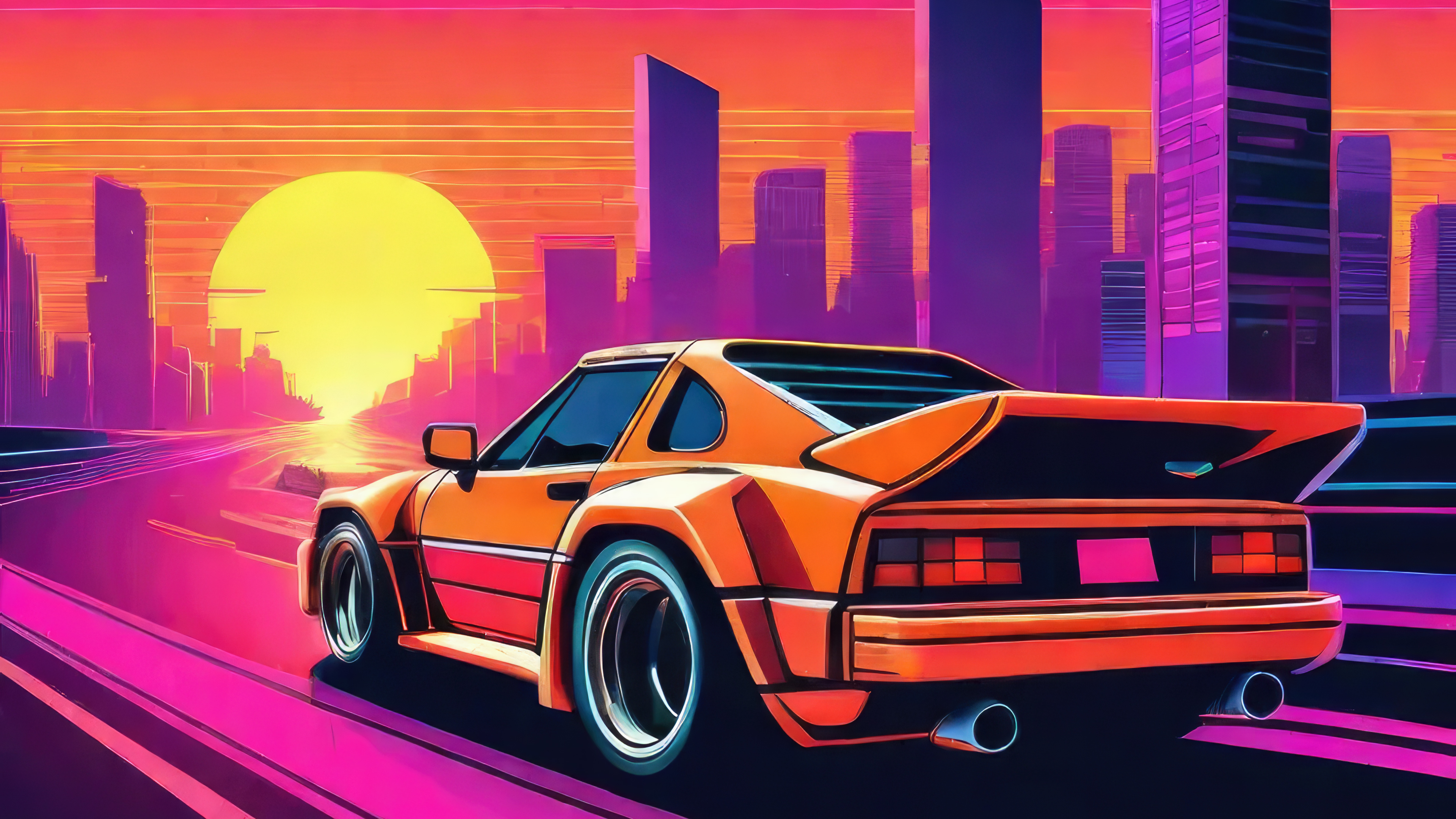 retrowave stylin car 4k zy.jpg