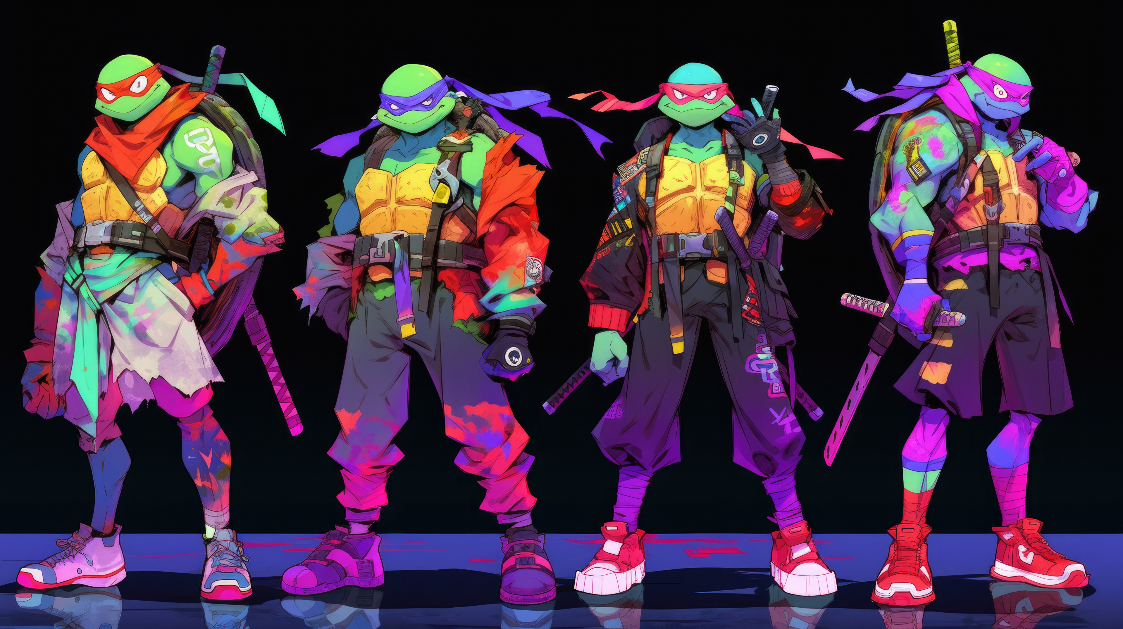 teenage mutant ninja turtles in artistic action hu.jpg