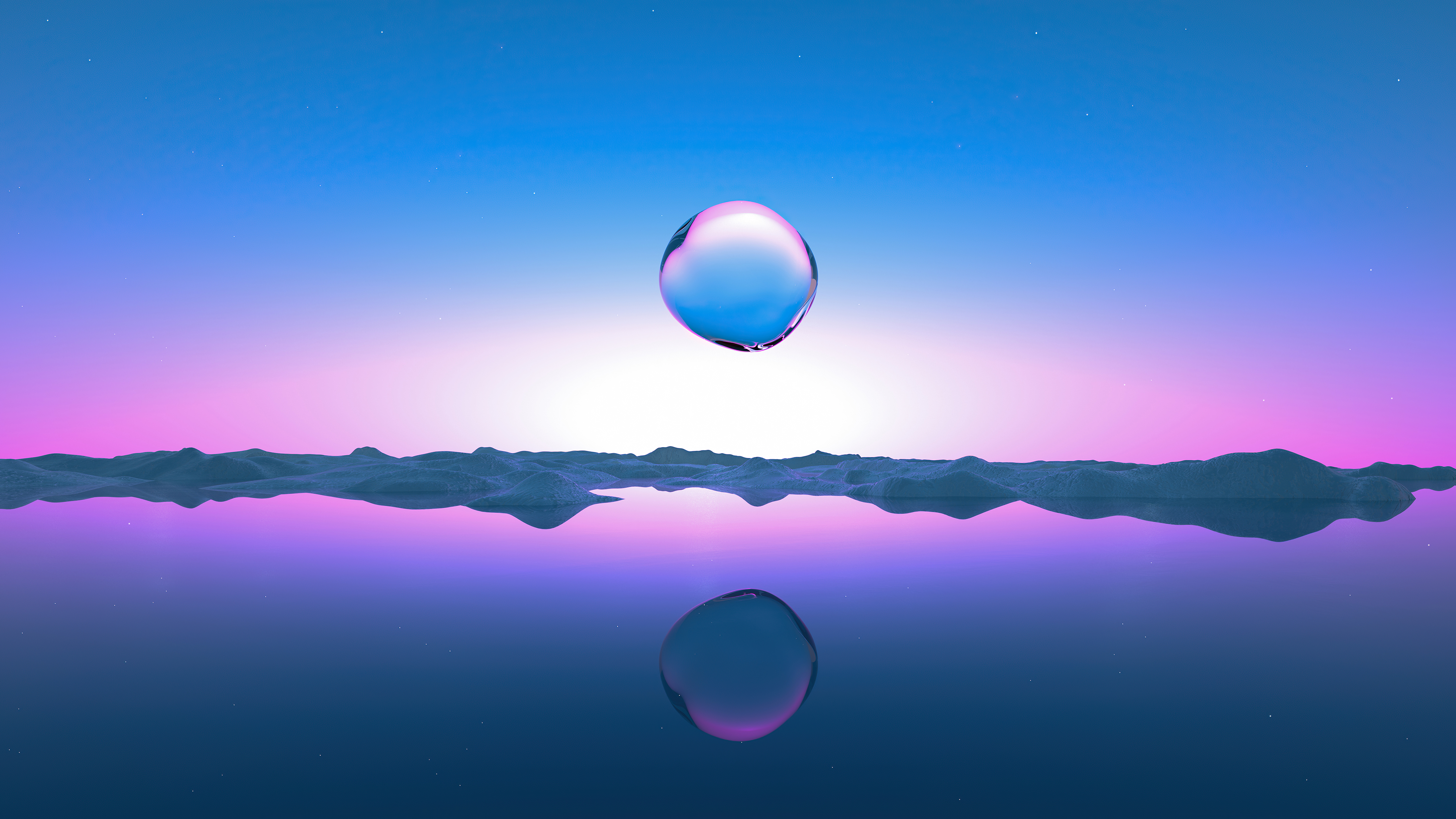 3d stars water drops reflection 5k tk.jpg