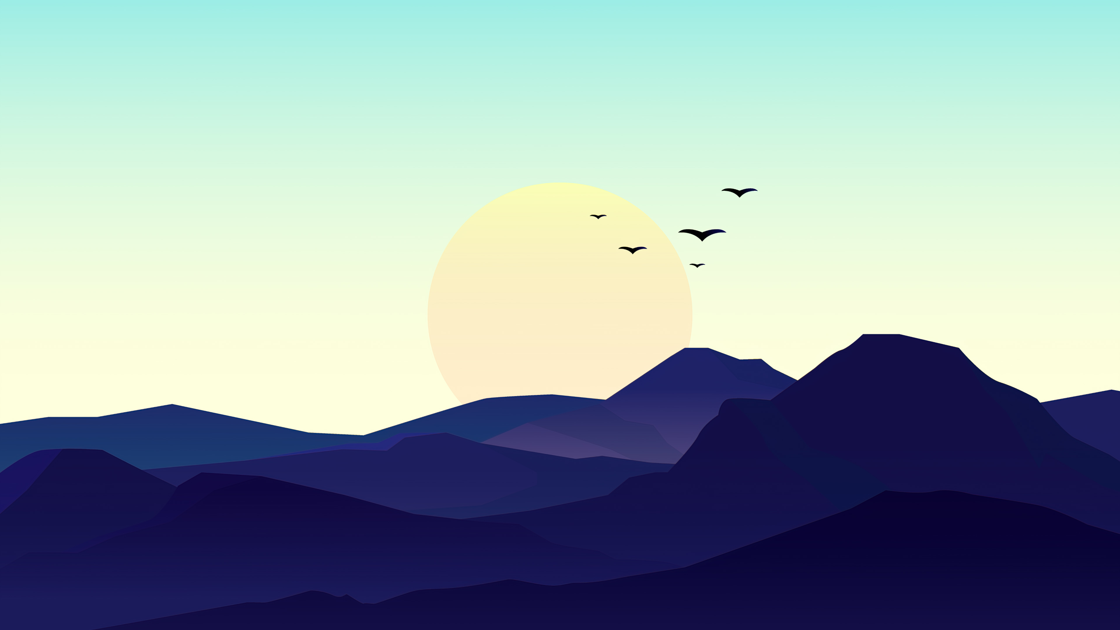 birds minimal sunset 4k ol.jpg