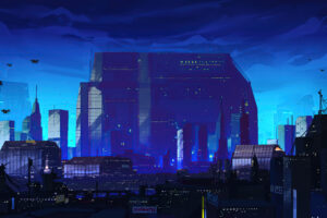 city futuristic morning blue sense 5k qg.jpg