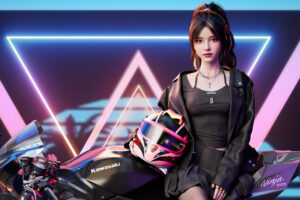 cool cgi biker girl with ninja h2r pb.jpg