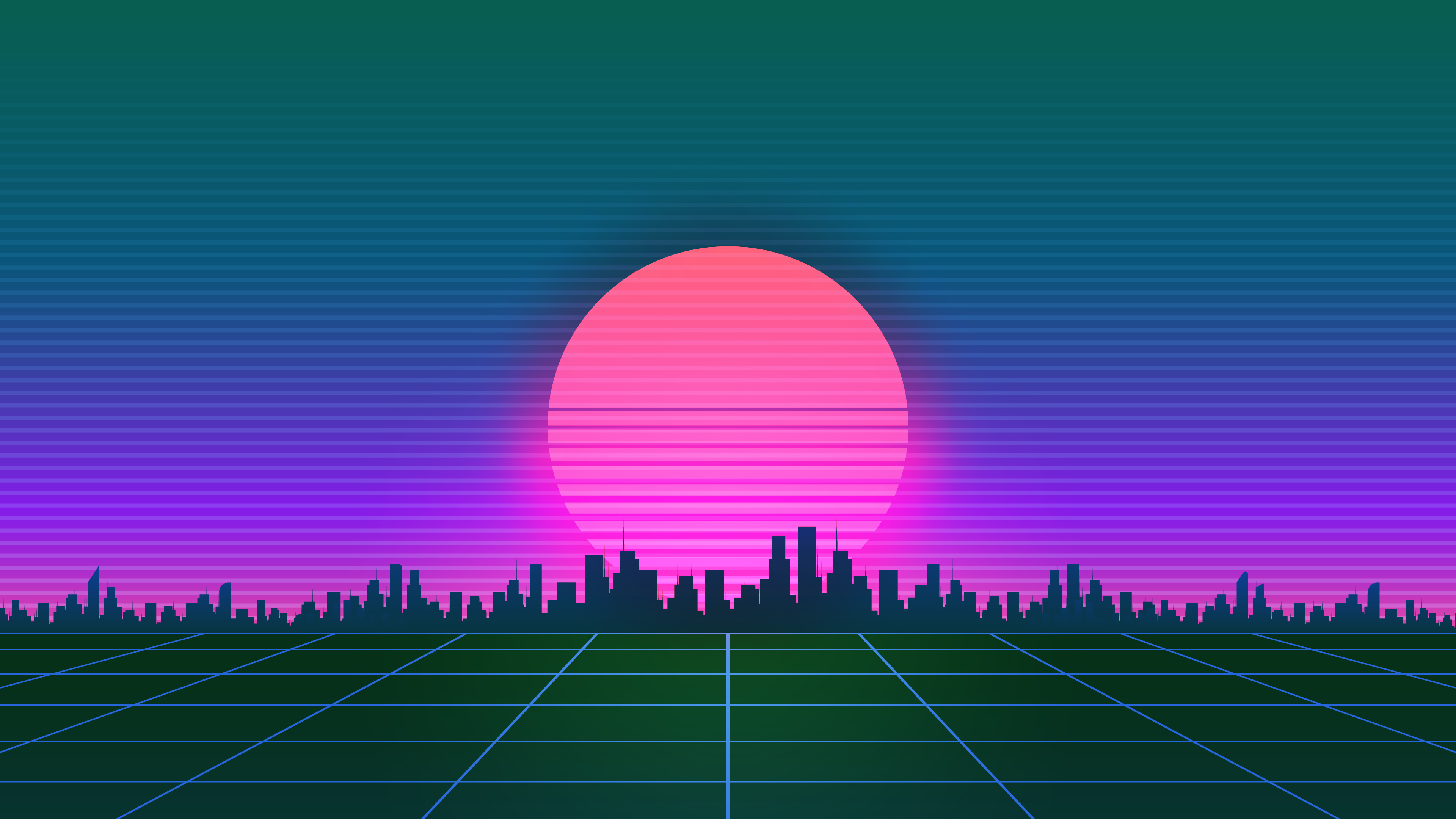 retrowave city sunset grid 4k sl.jpg