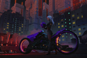 white fox scifi biker girl 4k y7.jpg