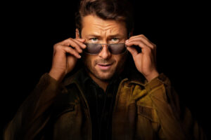 glen powell in hit man movie az.jpg